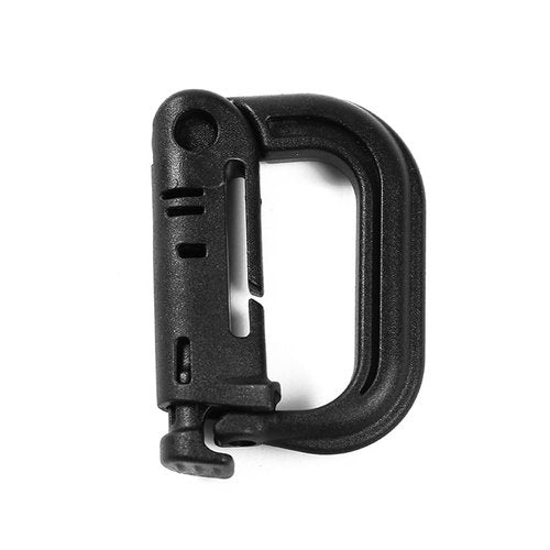 DraCra 12 Pack Tactical Gear Clips Lightweight Nylon D-Ring Locking Carabiners Tactical Carabiner Keychain Utility Hooks Hanging Buckle for Molle Webbing Straps Binding Ribbon Backpack Attachments