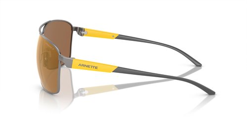 ARNETTE Man Sunglasses Matte Gunmetal Frame, Brown Mirror Gold Polarized Lenses, 65MM