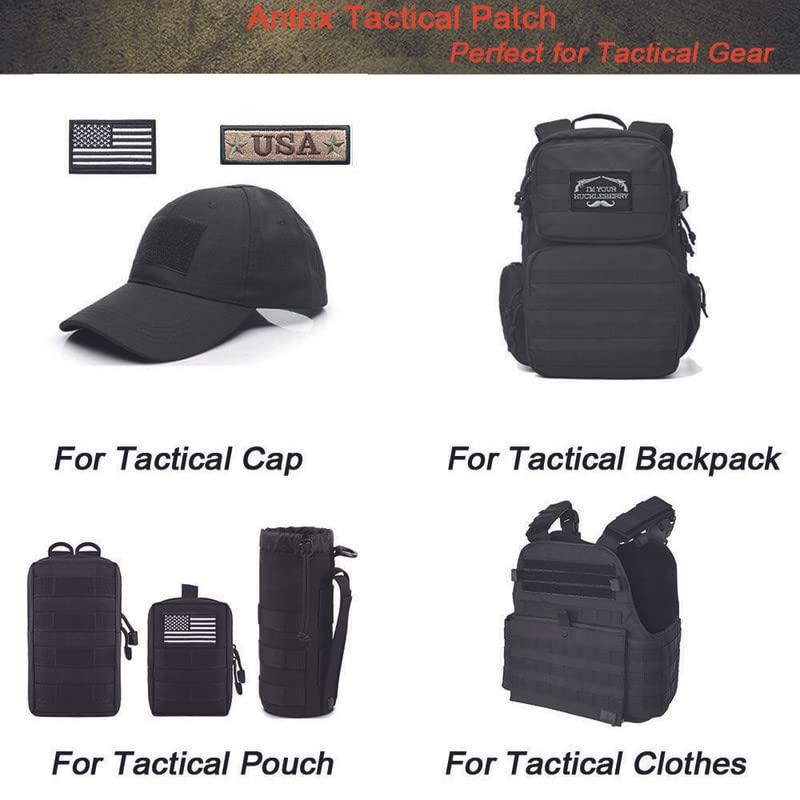 Antrix 2 Packs MED IR Infrared Reflective Medic Patch Tactical Medical EMT EMS and Paramedics Patch for Doctor Nurse Medics Staff Armband Jackets Clothes EDC Pouch First Aid Rescue Kit-Black