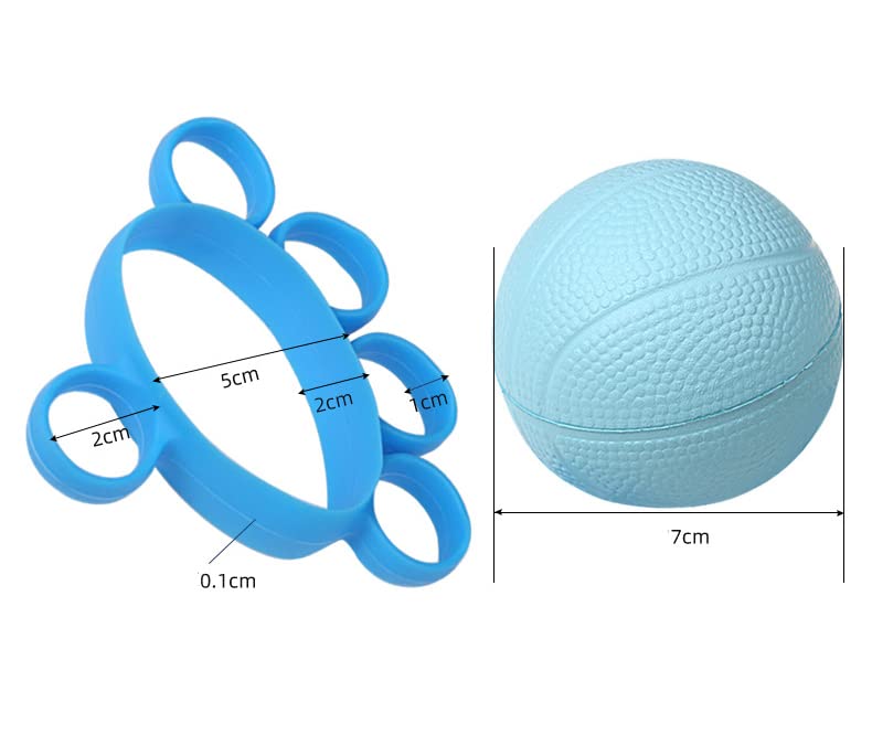 Finger Exercise Ball, Grip Ball Hand Therapy Squeeze Relief Stress Ball Strengthener, Hand Grip Strength Trainer for Exercise and Physical Therapy (Blue)