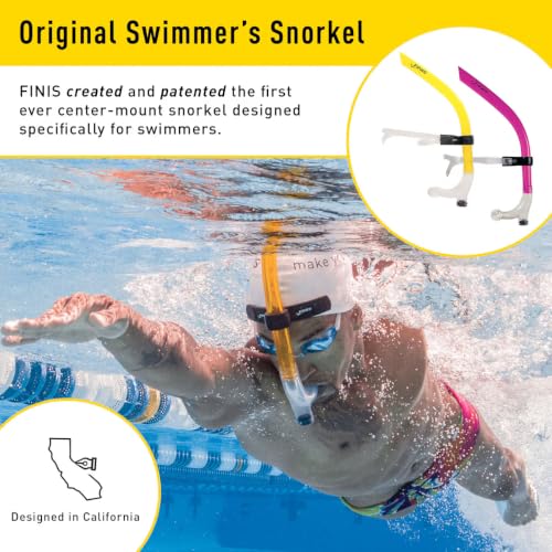 Swim Snorkel for Adult Training - Center-Mount Design, Pink
