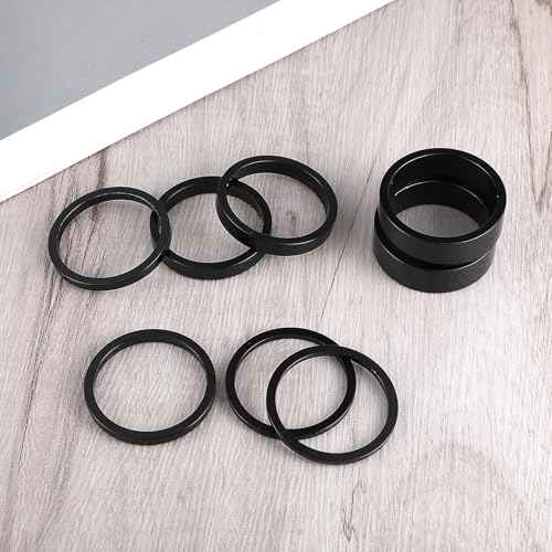 12 PCS Bike Stem Spacers 1 1/8, 4 Sizes Aluminum Alloy Bike Headset Spacers Bikes Handlebar Stem Spacers Fit 1-1/8 Inch Stem Mountain Bike Road Bikes Handlebar (10mm 5mm 3mm 2mm)