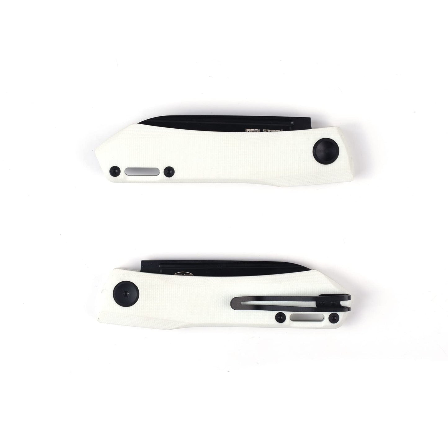 RealSteel Real Steel Solis Lite Slipjoint Folding Pocket Knife - D2 Blade and G10 Handles Perfect for Camping Hiking Daily Cutting Tasks EDC Men Women White White/Black