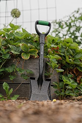 Heavy Duty Carbon Steel Garden Shovel with Ergonomic No-Slip Handle