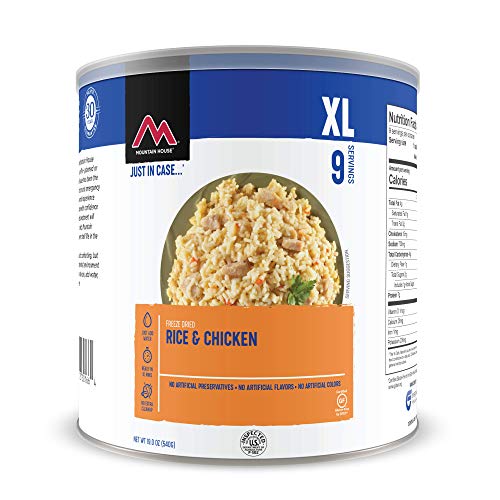 Mountain House Scrambled Eggs with Bacon | Freeze Dried Survival & Emergency Food | #10 Can | Gluten-Free and Mountain House Rice & Chicken | Freeze Dried Survival & Emergency Food | #10 Can | Gluten-Free