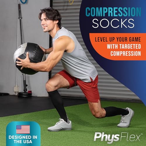 Compression Socks for Women and Men (3-Pairs) Best Support for Running, Flying, Pregnancy - Knee High Graduated Compression Stockings 15-20mmHg