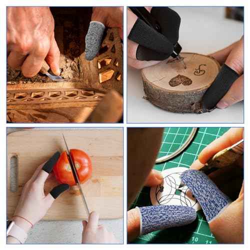 Ouligay 24Pcs Finger Cots Cut Resistant Finger Protectors Thumb Protector Finger Gloves Finger Sleeve Protectors for Garden, Kitchen, Work, Sculpture