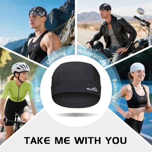 GXCROR Cooling Skull Cap for Men Women Sweat-Wicking Breathable Mesh Liner for Helmets, Summer Cycling Motorcycle