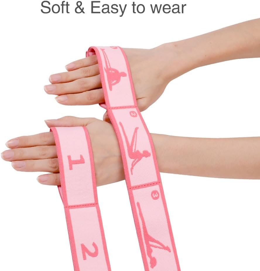 2 PCS Kids Stretching Strap & Band for Dance, Ballet & Cheer – 8-Loop Adjustable Elastic Equipment for Yoga, Gymnastics Workout, Children's Fitness and Ballet Training Stuff