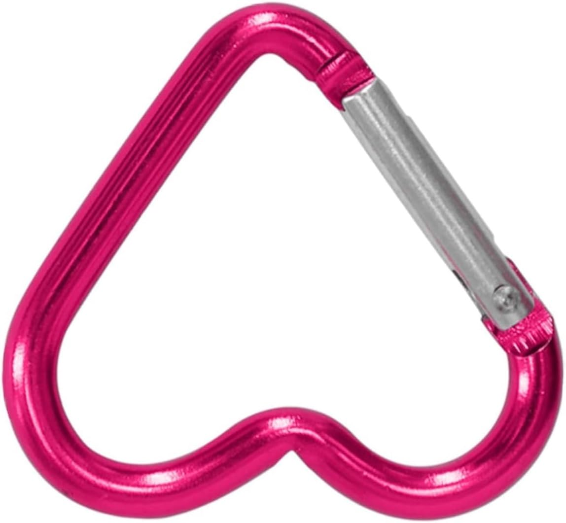 1Pc Pink Outdoor Carabiner Heart Keychain Clip Aluminum Alloy Rings Climbing Clips,Accessory and Keychain Carabiners,Spring Snap Hook Carabiner,Portable Spring Snap Hook Accessories
