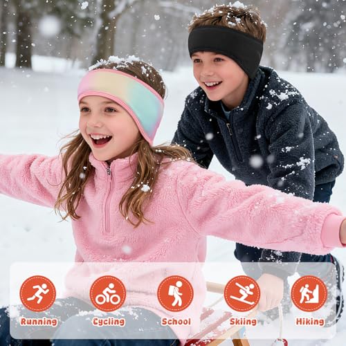 Kids Winter Ear Headband for Girls Boys Thickened Fleece Children Warmers Ear Muffs for Cold Weather Running Cycling