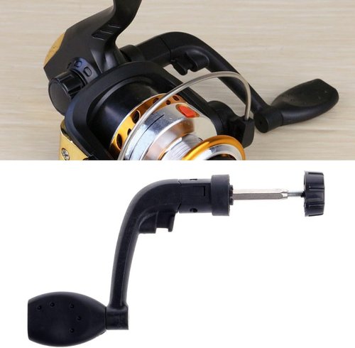Black Universal Plastic Power Handle Fishing Reels Crank Rock Arm Spinning Wheel Grasp Reels and Accessories