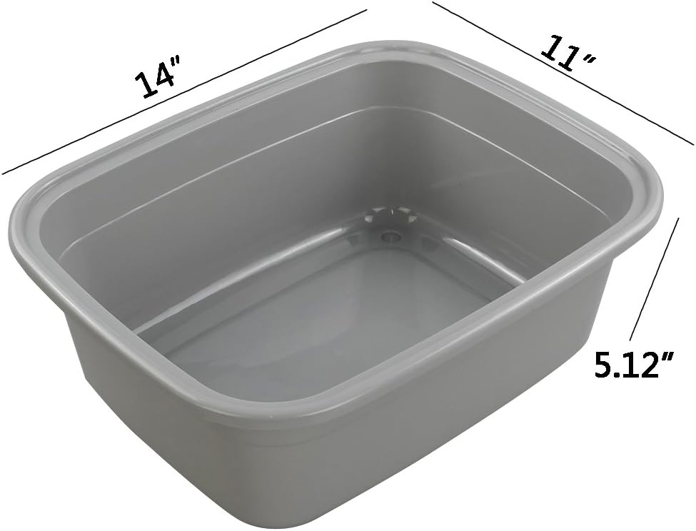 12 Quart Dish Pan Basin, 14" x 11" x 5.12", Set of 4