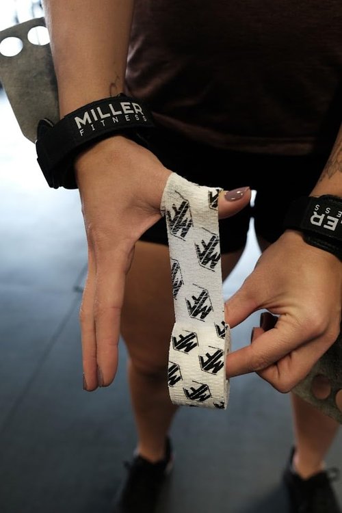 Miller Fitness Weightlifting Grip Tape - Stretchy Athletic Tape for Weight Lifting, Crossfit, Gymnastics - Thumb, Wrist & Finger Protection