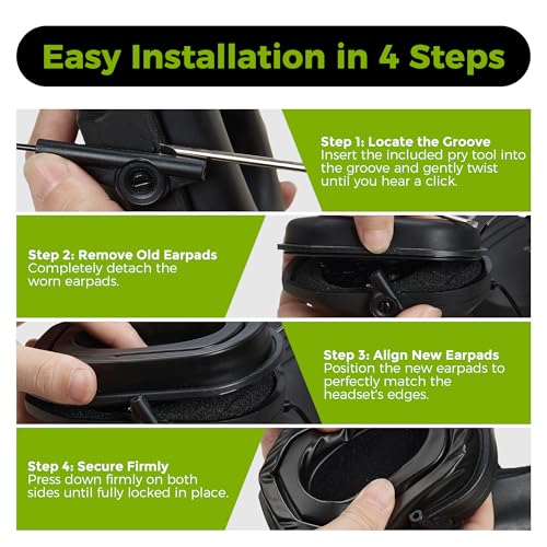 Silicone Ear Pads for Hearing Protection Headsets - Noise Reducing Gel Cushions, Durable Replacement Ear Cups for Shooting & Hunting