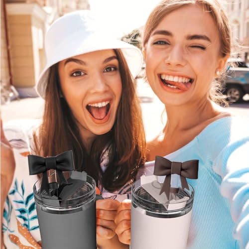 6Pcs Silicone Straw Toppers Covers for Stanley Cups 40/30oz 10mm(0.4in) Dust-Proof Bow Straw Covers Toppers Suitbale for Stanley Cup Accessories Reusable Straws Caps (Colorful F)