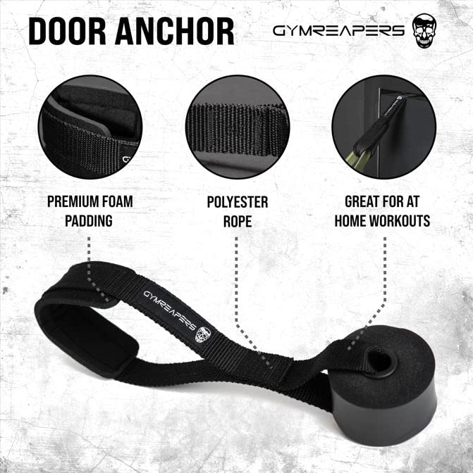 Gymreapers Resistance Band Handle/Door Anchor Combo - Exercise Band at Home Workout - (1 Pair of Handles) - Use with Any Resistance Bands for Men and Women
