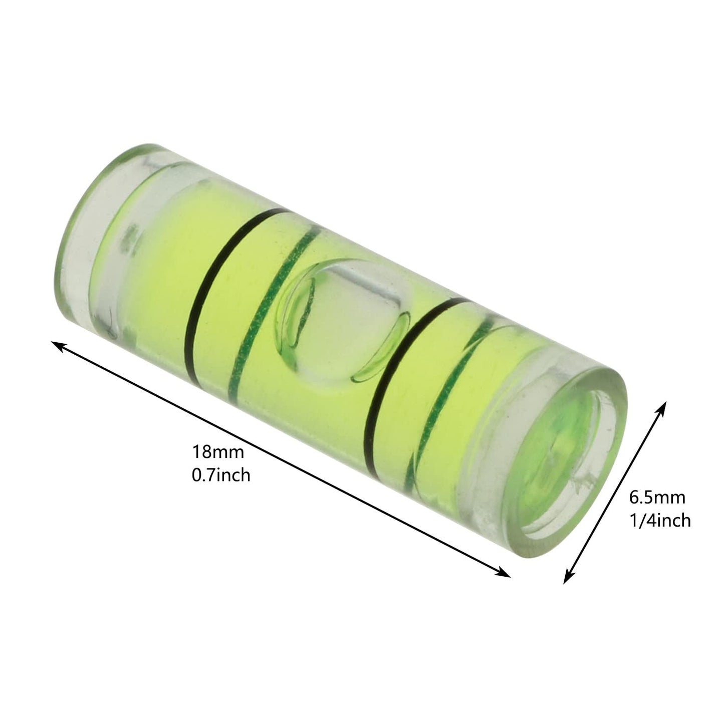 LUORNG 20pcs Archery Bow Sight Bubble Level Cylindrical Spirit Level 6.5x18mm for Archery Replacement Accessories, Transparent