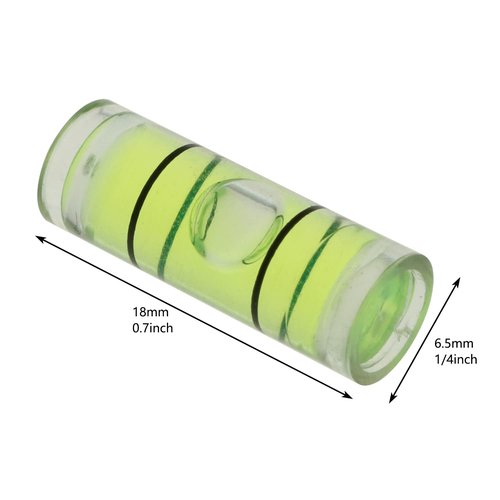 LUORNG 20pcs Archery Bow Sight Bubble Level Cylindrical Spirit Level 6.5x18mm for Archery Replacement Accessories, Transparent