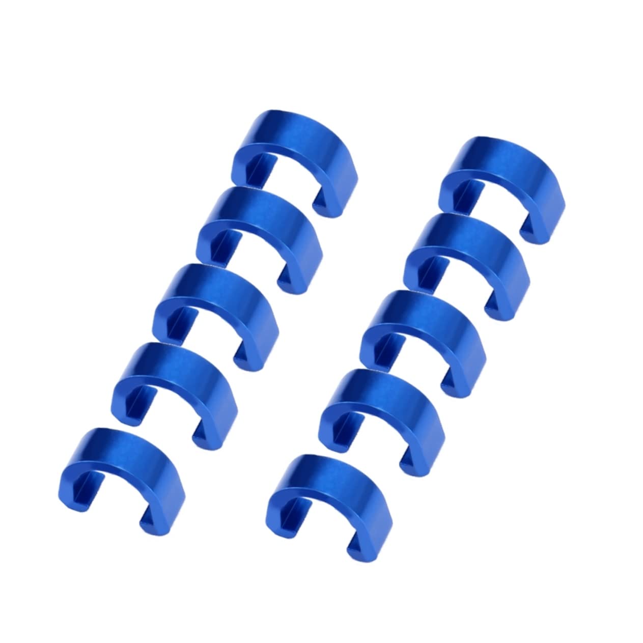 10pcs Shift C-Clips Tubing Hose Clamp Metal for Line Bike Housing Gear Accessories Bicycle Blue Bikes Buckle C- Road Clamps Fixing U Cable Shaped C Cables Clips