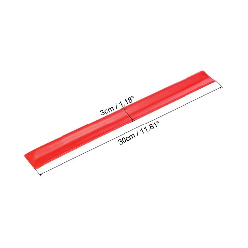 PATIKIL Reflective Bands, 12 Pcs High Visibility Reflective Arm Wrist Ankle Band Safety Reflector Strips for Night Running Cycling, Red