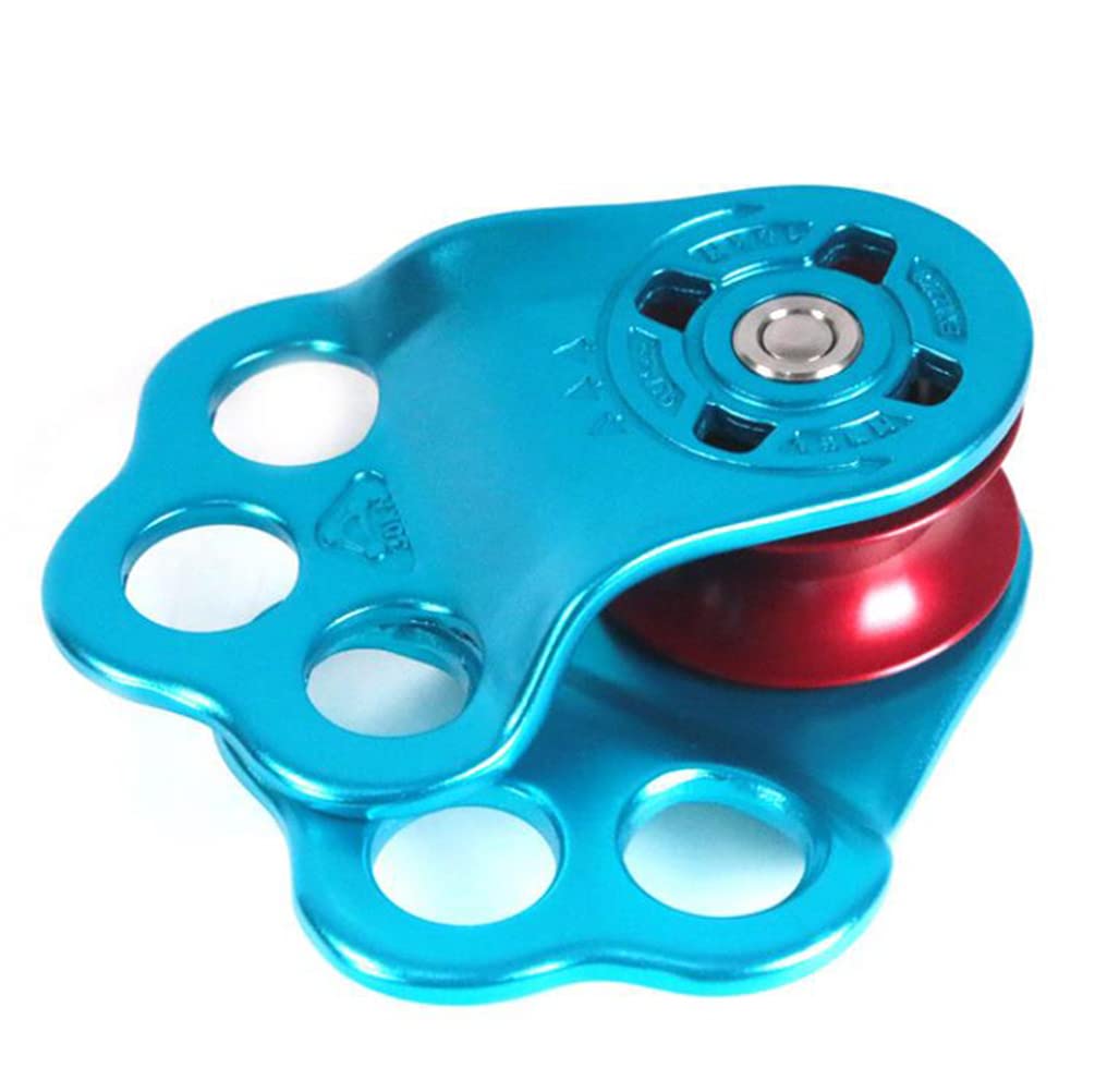 JOTOUCH Climbing Pulley,30KN Three Holes Ball Bearing Single Pulley,Rock Climbing Pulley for 14mm Rope Hauling, Rock Climbing, Rescue Applications, Zipline Sports Etc