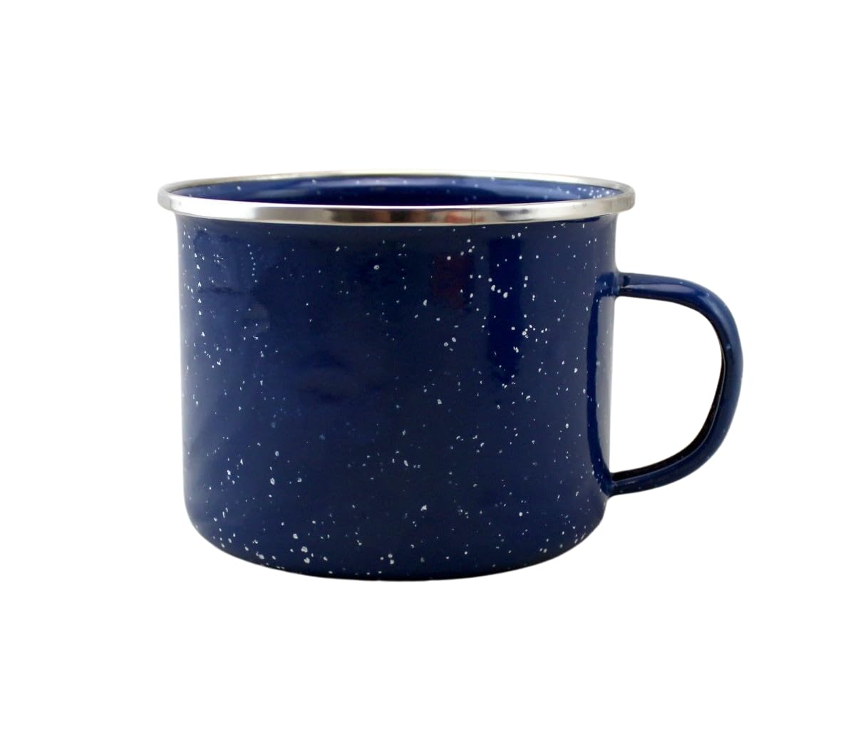 16oz Enamel Mugs 2-Pack - Versatile for Camping, Beach, Travel, Home, and Outdoor Use: Ideal for Hot/Cold Beverages, Soup, and More by Dependable Industries (Blue)