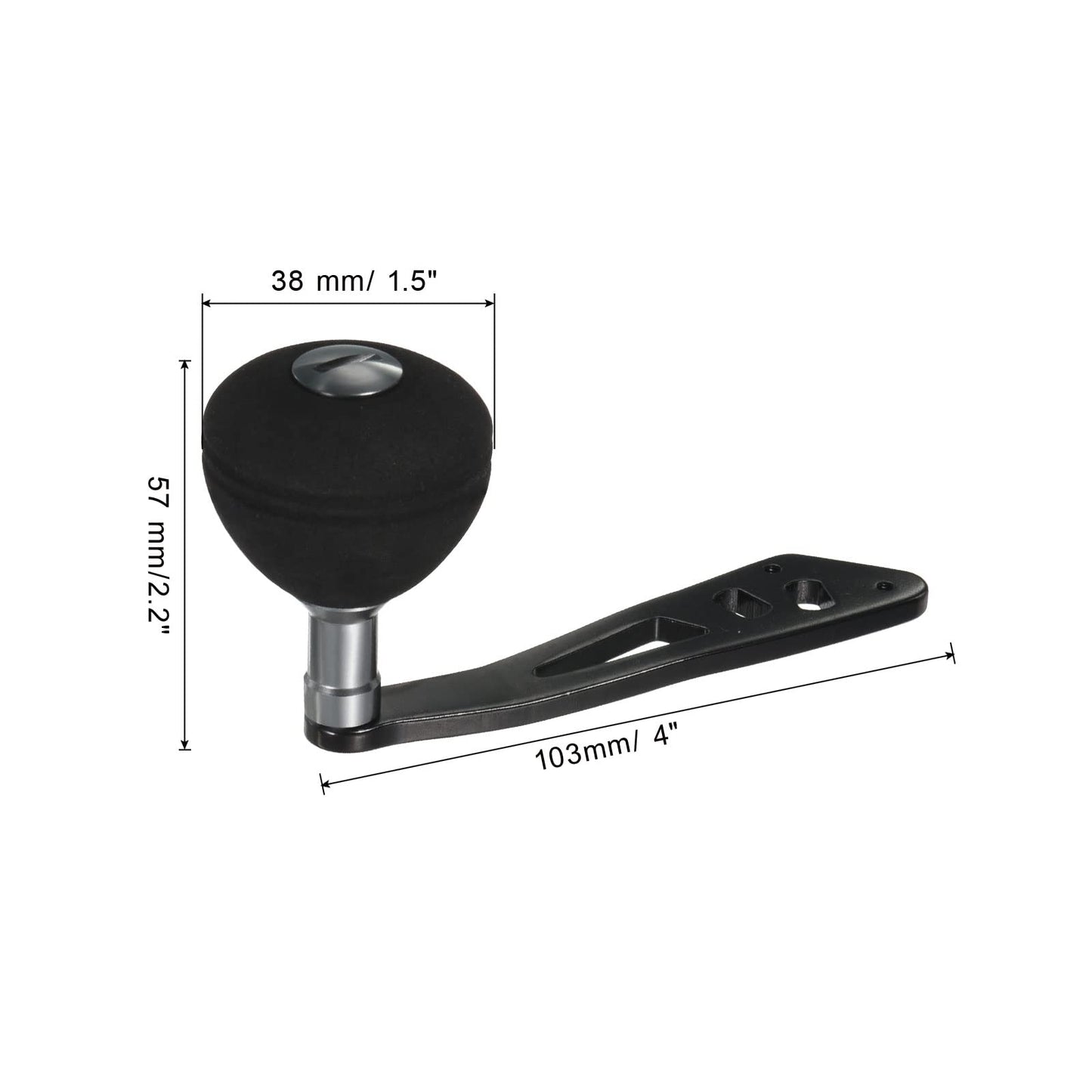 PATIKIL Baitcasting Power Handle, Metal Fishing Reel Handle EVA Knob Grip Replacement Parts for Rocker Arm Accessories, Black
