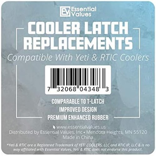 Compatible Yeti Cooler Latches x 4 - Aftermarket Yeti Latches Replacement - Works with RTIC Models Too - Rubber Cooler Latch Upgrade by Essential Values