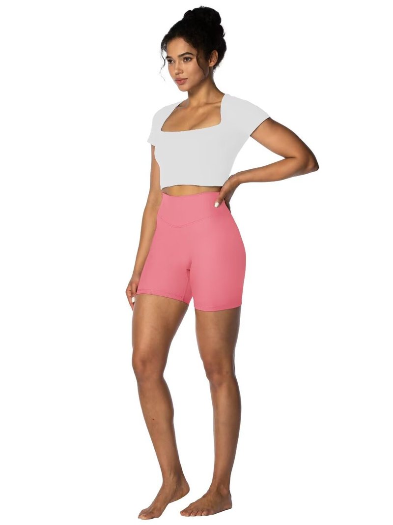 Sunzel Women's Invisible Butt Scrunch Shorts 4" Inseam Bubblegum Pink Medium