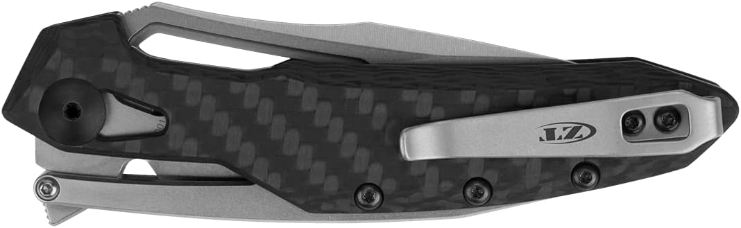 Zero Tolerance 0452CF; Pocket Knife with 4.1” Dual-Finished S35VN Steel Blade, Carbon Fiber Front and Titanium Back Handle Scales, KVT Ball-Bearing Opening, Frame Lock, Deep-Carry Pocketclip; 4.6 OZ.,Large