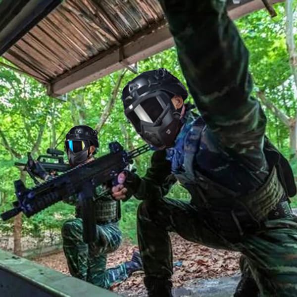 2 Pieces Paintball Mask Anti Fog,Airsoft Helmet and Mask Full Face,Tactical Mask for Men,Airsoft Goggles Ballistic Goggles Tactical Goggles,for Skiing Paintball Shooting Cycling Fishing