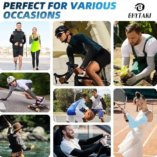 UV Sun Protection Arm Sleeves Set with 4 Colors - UPF 50+ Cooling Compression for Men Women Teens