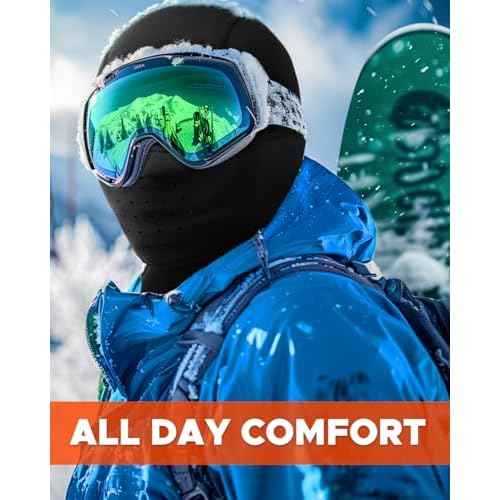 Winter Ski Mask Fleece Balaclava with Movable Deisgn for Men Women-Face Covering Mask for Cold Weather Skiing Motorcycle