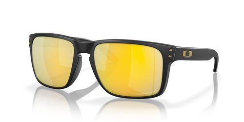 Oakley Men's OO9417 Holbrook XL Square Sunglasses, Matte Black/Orange/Prizm 24K Polarized, 59 mm