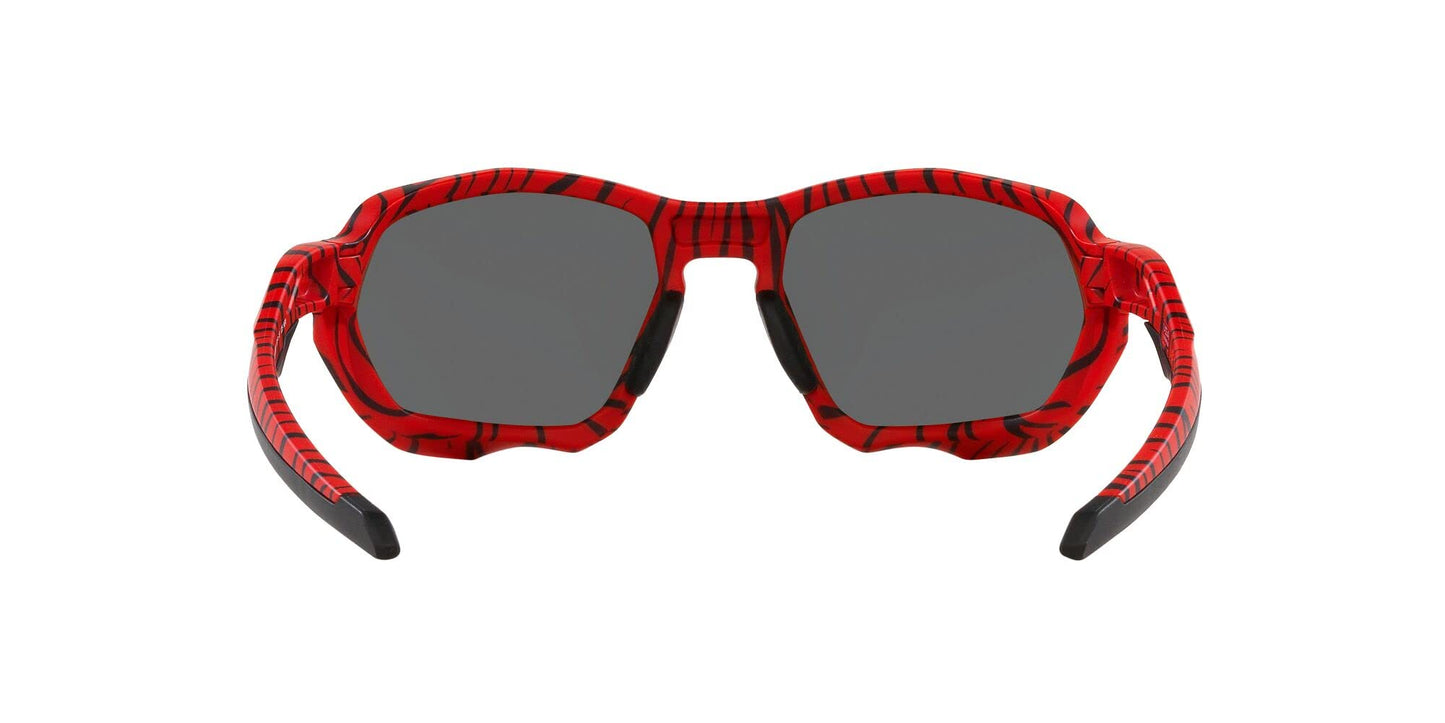 Oakley Men's OO9019A Plazma Low Bridge Fit Rectangular Sunglasses, Red Tiger/Prizm Black, 59 mm