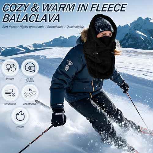 Balaclava Winter Ski Mask for Men Women,Winter Face Masks Drawstring Windproof Hooded Scarf Face Cover Hat Coldproof Warm Cap