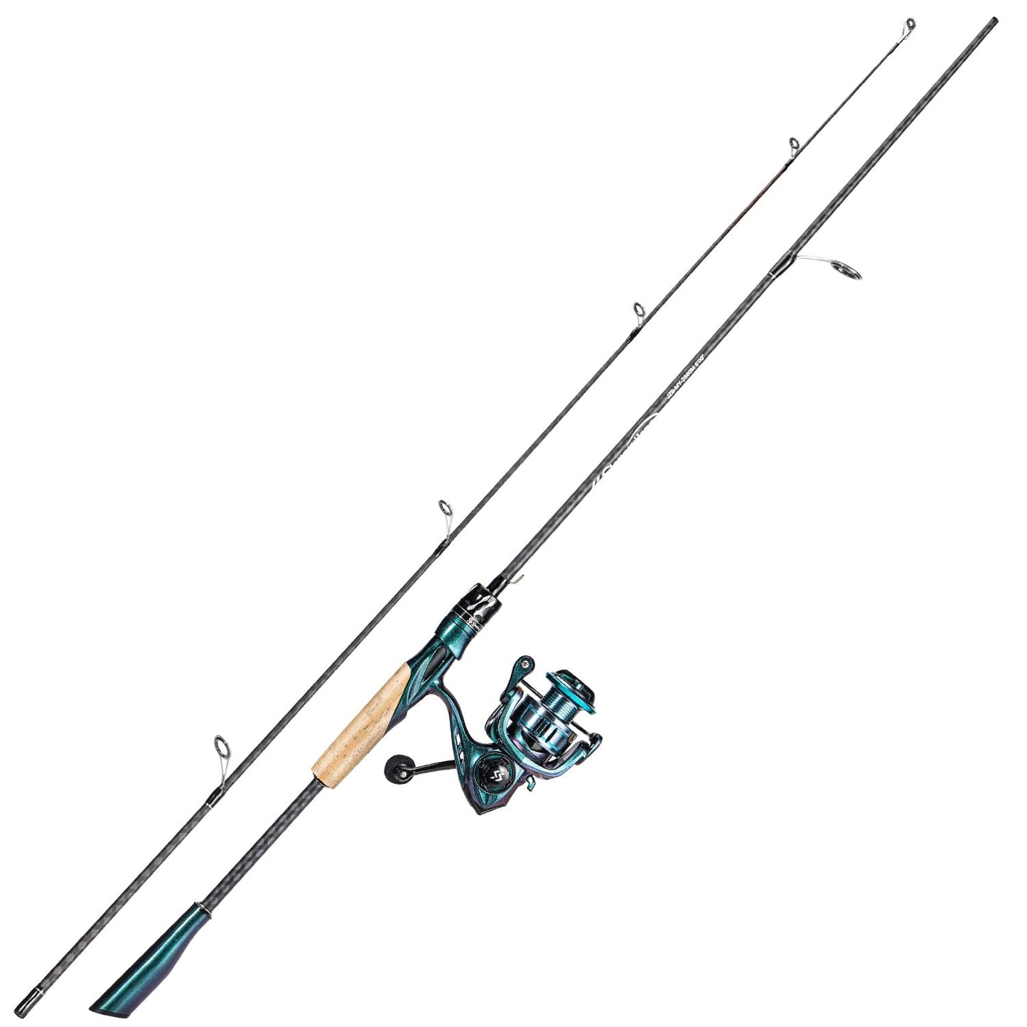 Souagyilang Chameleon Paint Spinning Fishing Rod Reel Combo,2-Section 5.9Ft Light Weight Spinner Rod with Powerful Fishing Gear for Freshwater Saltwater Present for Anglers