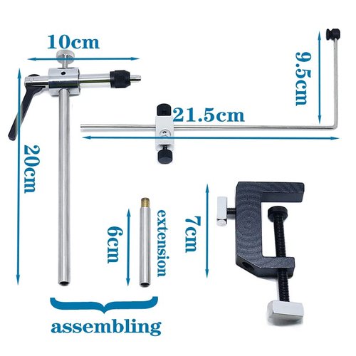 Bolsek Fly Tying Vise 360° Rotary Adjustable Fly Fishing Vise Practical Fly Tying Tool with Steel Reinforced Hook Jaw Durable Handy Fly Fishing Tackle