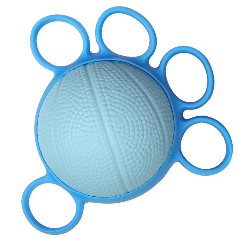 Finger Exercise Ball, Grip Ball Hand Therapy Squeeze Relief Stress Ball Strengthener, Hand Grip Strength Trainer for Exercise and Physical Therapy (Blue)