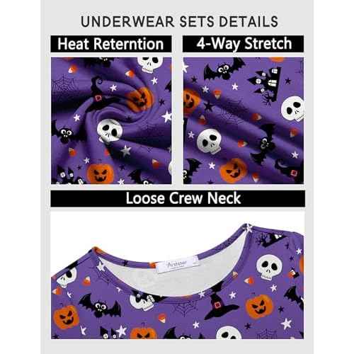 Arshiner Thermal Underwear for Kids Long Johns Girls Base Layer Top and Bottom Set