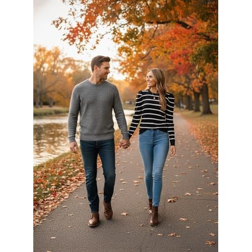 Dokotoo Women's Sweaters 2025 Long Sleeve Crewneck Casual Tops Lightweight Wool Pullover Jumper Shirts