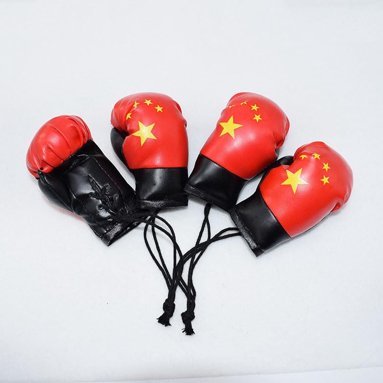 Joayuezo 1 Pair Mini Boxing Gloves Hang Mini Boxing Gloves for Car Mirror Keychain Ornament Car Decoration Accessories for Men and Women (Albania)
