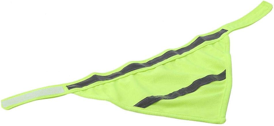 1pcs/Set Pet Bandanas Safety Reflective Strip Night Collar Medium & Small Dogs Puppy Triangle Scarf Bib Neckerchief(M-Fluorescent Yellow)