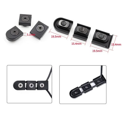 LThyzszb MLOK Tactical Light & Laser Pressure Switch Cable Guides Aluminum Flashlight Remote Tape Switch Cable Clips management - 3 Pack, Black