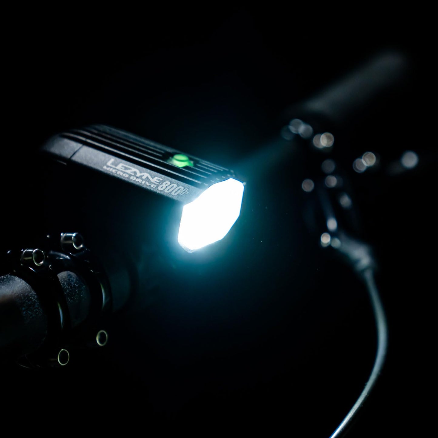 LEZYNE Micro Drive Bicycle USB Rechargeable IPX7 Waterproof White LED Front Light w/Multiple Solid & Flash Modes | Integrated Silicone Rubber Strap Mount, Black Satin