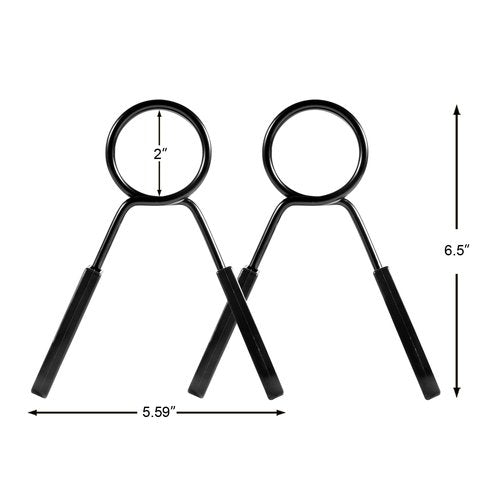 Lestino Spring Clip Collars for Olympic Barbell 2-inches, Barbell Collar Clip Weightlifting Accessory with Easy-Grip Handle (Sold in Pair)