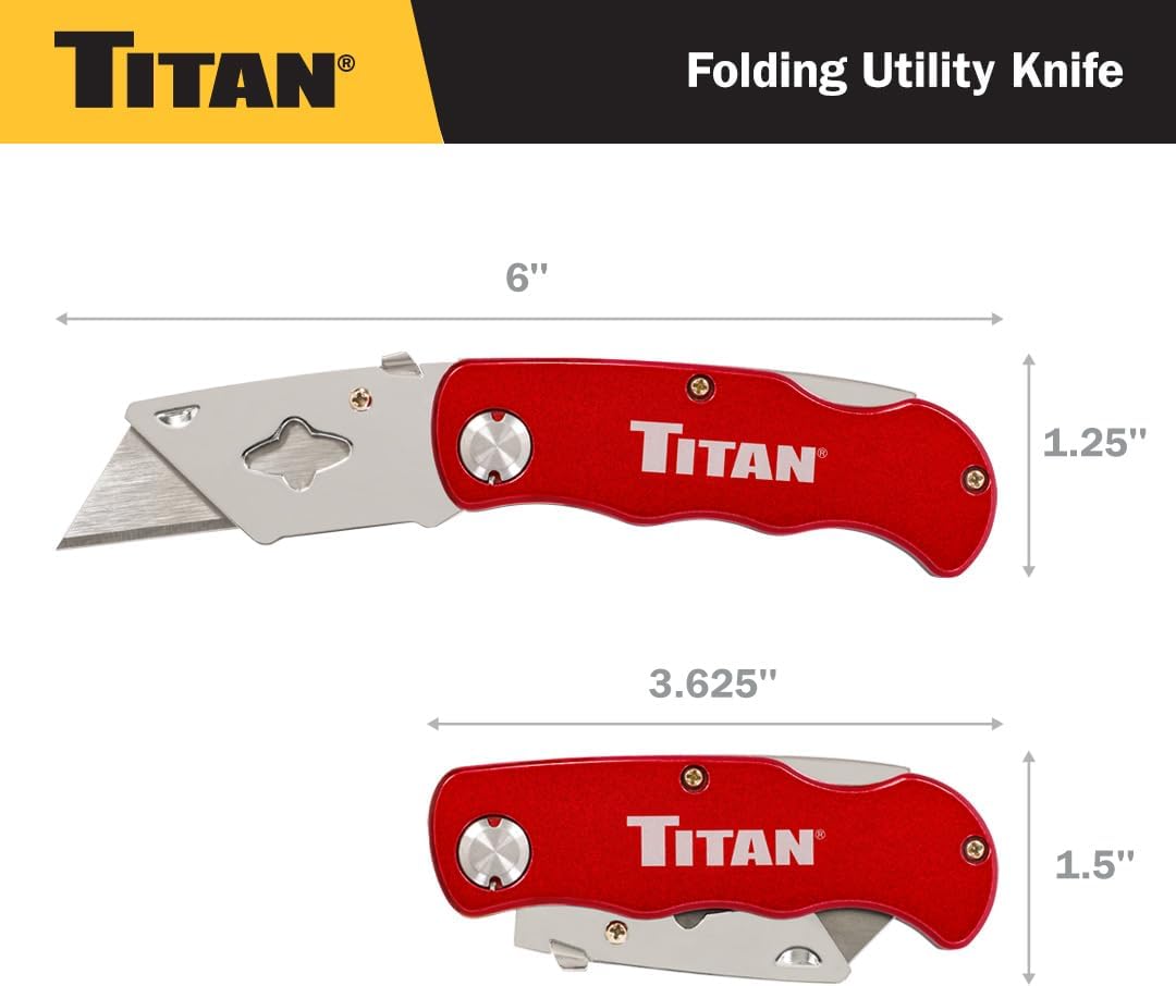 Titan 11020 Folding Pocket Utility Knife (Twin Pack - Red/Blue)