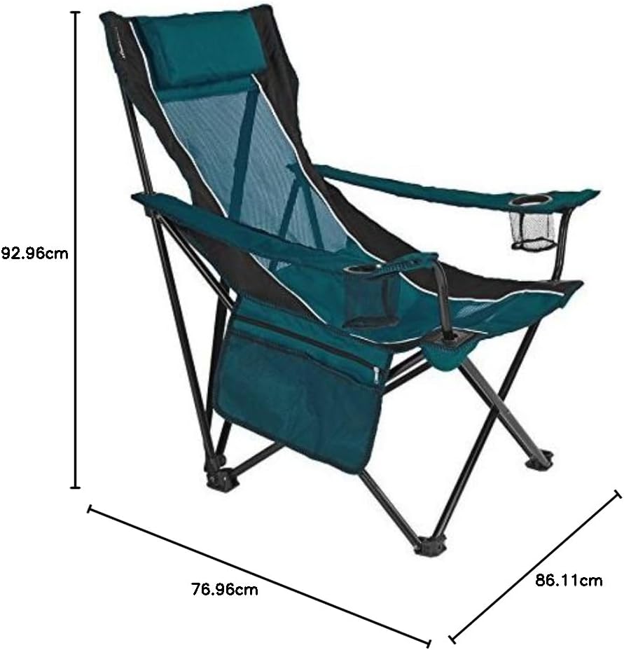 Kijaro Sling Folding Camping Chair - Enjoy The Outdoors in This Outdoor Chair with a Built-in Cup Holders and Side Organizer OR Side Cooler - Includes a Detachable Pillow