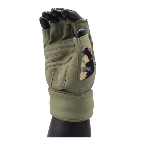 MRX BOXING & FITNESS Weightlifting Gloves for Men Workout Mens Wrist Support Lifting Male Gym | Accessories Weight Fingerless Exercise Powerlifting Olive Green 2628-OLV-L
